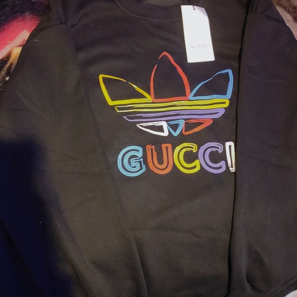 Gucci Black Sweater with Multicolor Logo